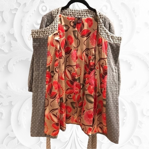 Vintage Nelli USA By Janice Jaraicie Wool Button Up Satin Interior Waist Tie Lrg - Picture 4 of 12